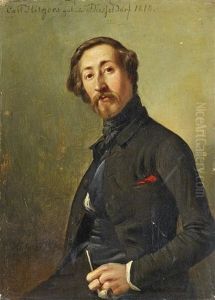 Portrat Des Dusseldorfer Malers Carl Hilgers (1818-1890) by Carl Wilhelm Huebner