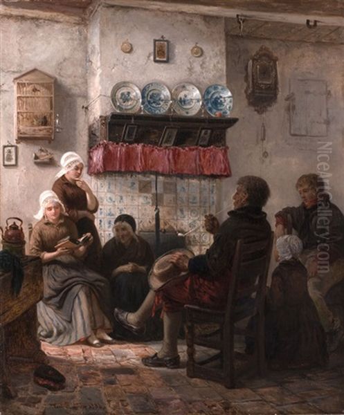 Die Sonntagslekture In Der Hollandischen Stube - view 1