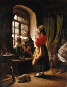 The First Snow by Carl Wilhelm Huebner
