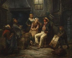 The Marriage Proposal by Carl Wilhelm Huebner