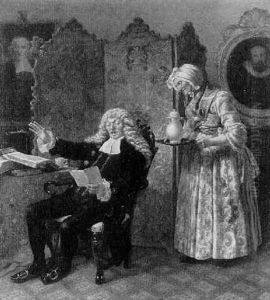 Bei Der Lekture by Carl Wilhelm Huebner