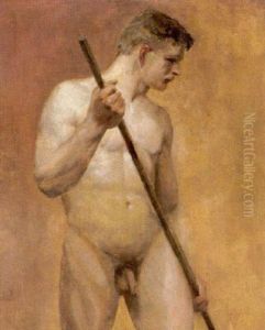 Mannlicher Akt by Heinrich (Ed. Julius H.) Huebner