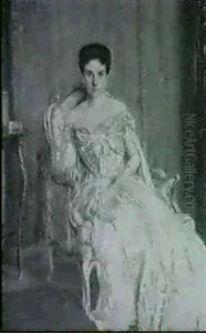 Grafin H. Von Matushka (1869-1935), In Abendrobe In         Einem Fauteuil Sitzend