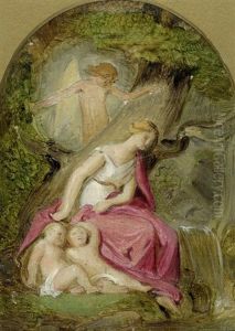 Felicitas Und Der Schlaf (after Ludwig Tieck) (study) by Julius (Rudolf Jul. Benno) Huebner