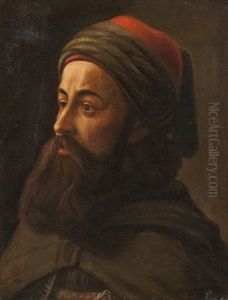 Portrat Eines Orientalen by Julius (Rudolf Jul. Benno) Huebner