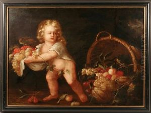 A Study Of A Putto With Fruit