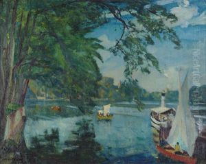 Griebnitzsee Mit Ausflugsdampfer by Ulrich Huebner