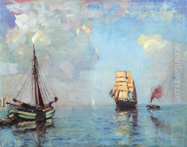 Ships On Calm Sea - view 1