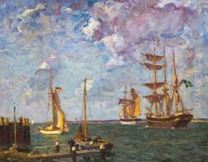 Hafeneinfahrt In Travemunde by Ulrich Huebner