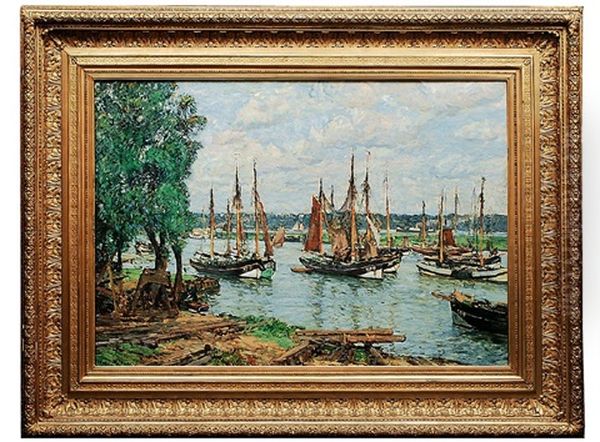 Blick Von Finkenwerder Auf Die Elbchaussee Mit Jenischhaus - view 1