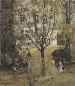 Hof Mit Baumen by Ulrich Huebner