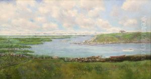 Entrance To Town Cove, Orleans With North Beach And Eastham Beyond. Signed And Dated Lower Left A.t. Barraud 1915. Entrance To Town Cove, Orleans With North Beach And Eastham Beyond. Signed And Dated Lower Left A.t. Barraud 1915.