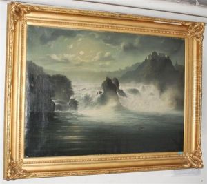 Der Rheinfall Bei Vollmond