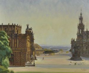 Ansicht Vom Theaterplatz Dresden by Karl Huebschmann