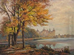 Herbststimmung Am Schlos Moritzburg by Karl Huebschmann
