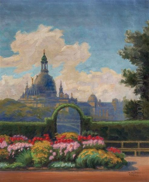 Dresden - Blick Vom Rosengarten Auf Die Frauenkirche - view 1