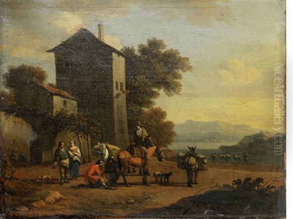A Blacksmith Shoeing A Horse - view 1