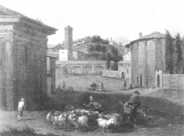 Armenti E Pastori Nel Campo Vaccino, Col Tempio Di Vesta - view 1