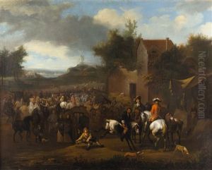 Reiter In Einer Landschaft by or Huchtenburgh, Jan van Huchtenberg