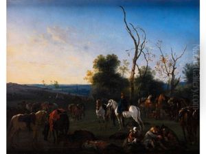 Landschaft Mit Rastenden Soldaten by or Huchtenburgh, Jan van Huchtenberg