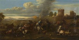 A Cavalry Engagement by or Huchtenburgh, Jan van Huchtenberg