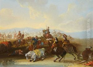 Battle Scene by or Huchtenburgh, Jan van Huchtenberg