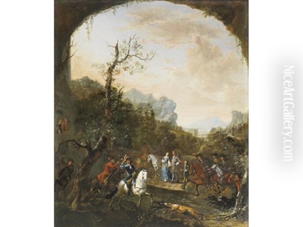 An Elegant Company Departing For The Hunt - view 1