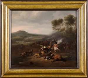 Choc De Cavalerie by or Huchtenburgh, Jan van Huchtenberg