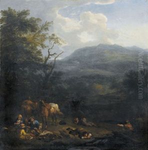 Landschaft Mit Rastenden Reitern by or Huchtenburgh, Jan van Huchtenberg