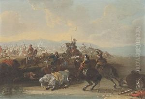 Schlachtenszene by or Huchtenburgh, Jan van Huchtenberg