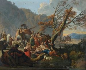 La Halte De La Caravane Ottomane by or Huchtenburgh, Jan van Huchtenberg