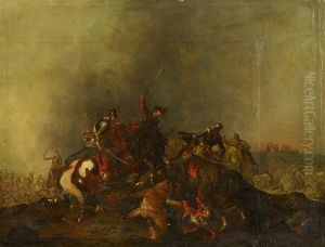 Reiterschlacht by or Huchtenburgh, Jan van Huchtenberg