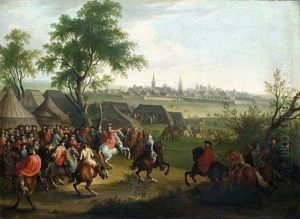 Belagerung Einer Stadt Mit Ausruckendem Feldherr (+ Reiterscharmuzel Am Rande Eines Waldchens; 2 Works)