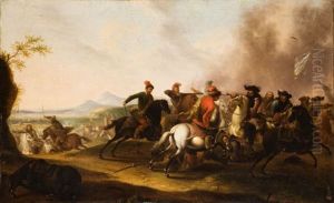 Scontro Di Cavalleria by or Huchtenburgh, Jan van Huchtenberg