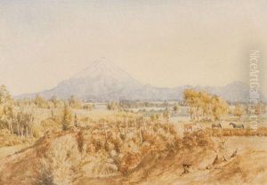Mt Taranaki by Charles Decimus Barraud