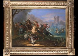 Reitergefecht Aus Den Turkenkriegen by or Huchtenburgh, Jan van Huchtenberg