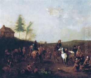 Cossacks Schooling Horses by or Huchtenburgh, Jan van Huchtenberg