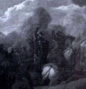 Comrades In Battle (+ The Attack; 2 Works) by or Huchtenburgh, Jan van Huchtenberg