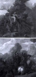 Comrades In Battle (+ The Attack; 2 Works) by or Huchtenburgh, Jan van Huchtenberg