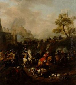 Bataljscen Invid Fastning by or Huchtenburgh, Jan van Huchtenberg