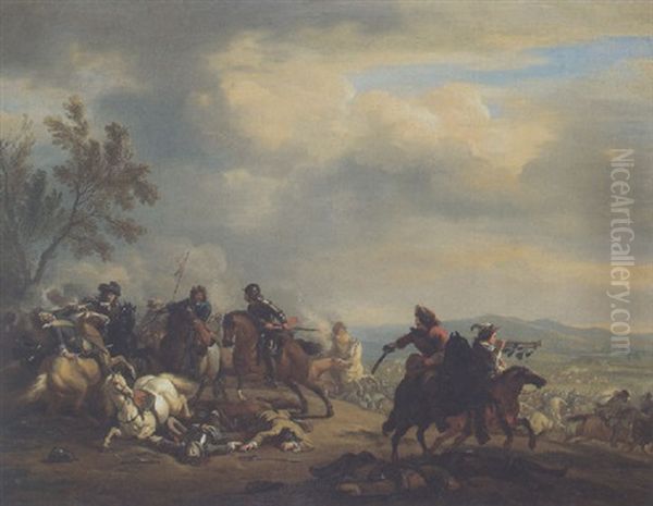 Reitergefecht In Einer Weiten Landschaft - view 1