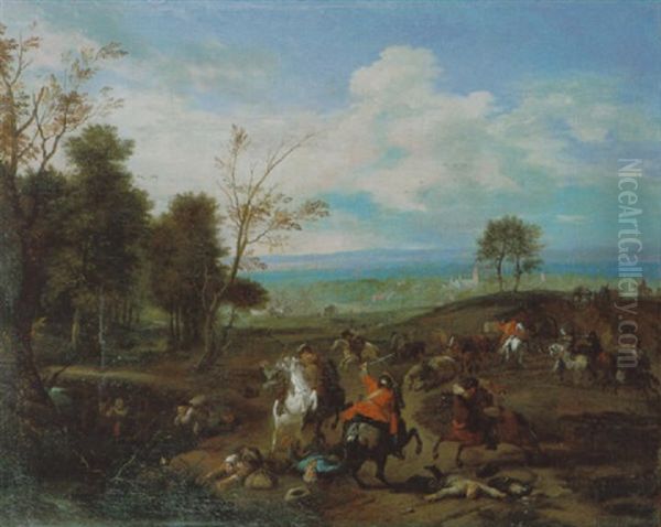 Uberfall In Einer Bewaldeten Landschaft - view 1