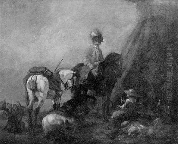 A Mounted Cavalry Officer By A Tent - view 1