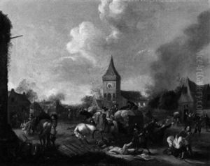 Soldaten Plundern Das Dorf