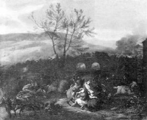 Reitergefecht by or Huchtenburgh, Jan van Huchtenberg