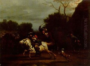 A Cavalryman Chased From A Village Inn
