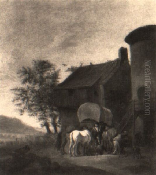 A Traveller With A Waggon At A Forge - view 1