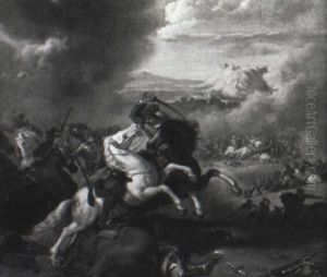 Military Battle With Extensive Landscape In The Distance
