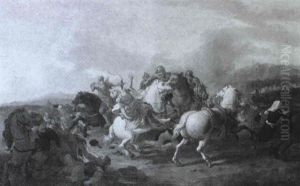 Cavalry Skirmish by or Huchtenburgh, Jan van Huchtenberg