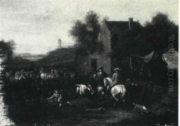 Cavalry Outside A Tavern - view 1